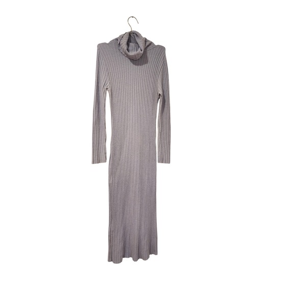 Pietro Brunelli Milano Wool Cashmere Ribbed Turtleneck Sweater Dress Gray S - Picture 1 of 12